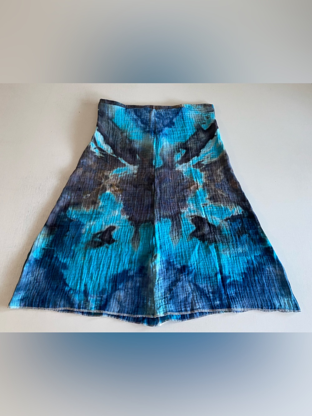 Women's Blue Tie-Dye A-Line Skirt